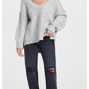 Free People Blue Bell Chunky Oversized Sweater NWT Gray